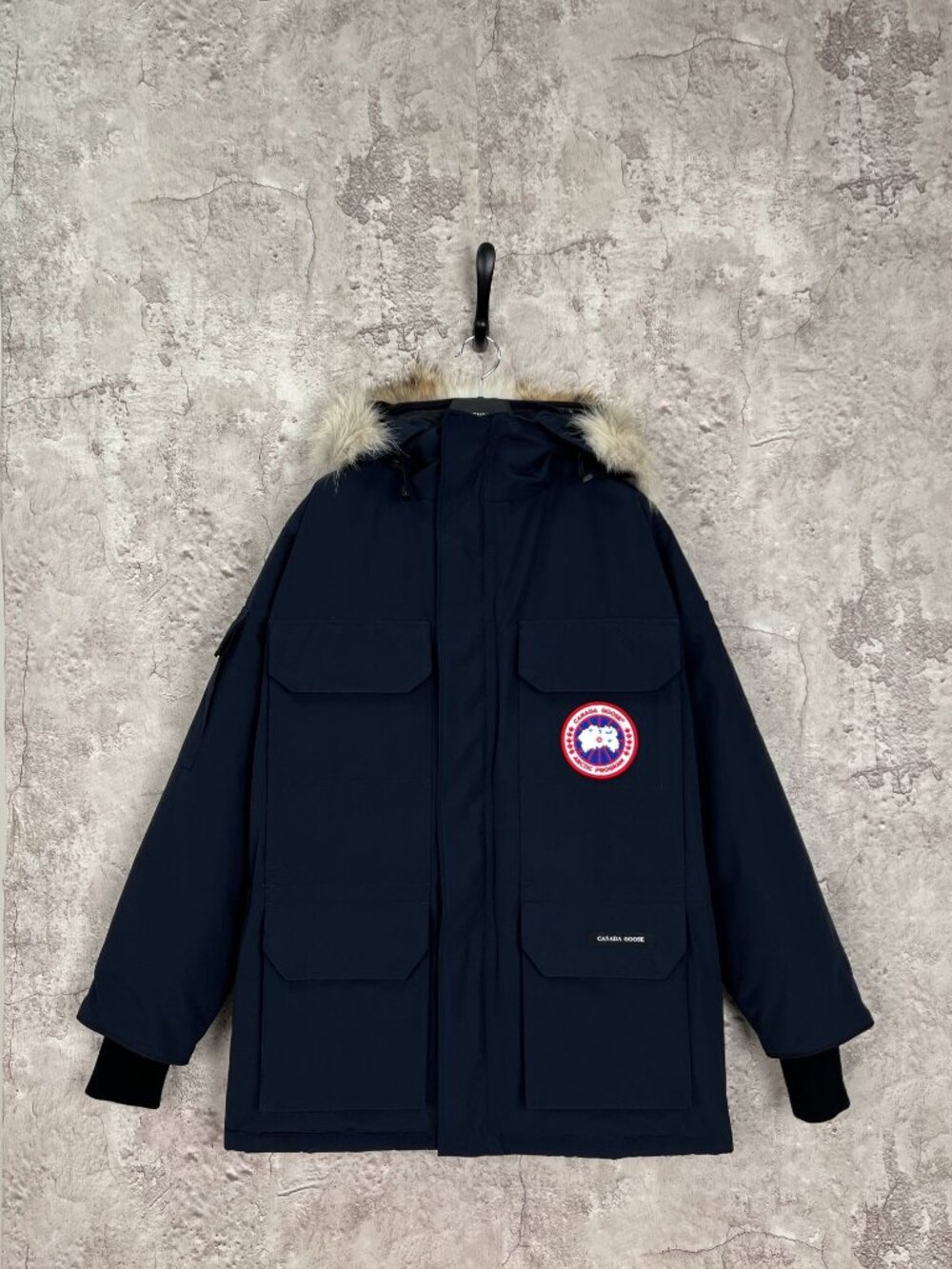 Canada Goose Navy Fur Hood Expedition Parka Jacket